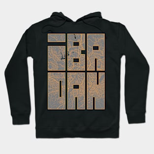 Ibadan, Oyo, Nigeria City Map Typography - Bauhaus Hoodie